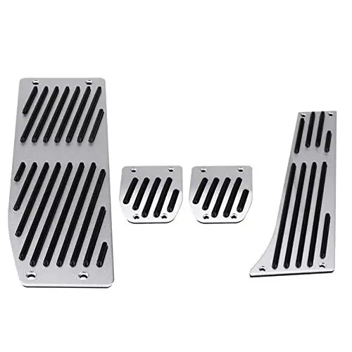 Produktbild: Auto Schaltgetriebe Kupplung Bremse Fußstütze Pedal Pad 4 Stück für 1 3 5 7 X1 Serie E30 E32 Geeignet für Verschneite Regnerische Bedingungen Langlebig Leicht