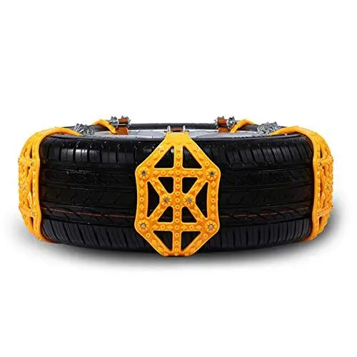 Produktbild: Auto Schneekette, 1/6 rutschfeste Schneeketten Einstellbar, Nottraktionshilfe Für Fahrzeuge, Schneereifenkette Anti-Rutsch Reifenblöcke Für PKW Und LKW (100 TPU)