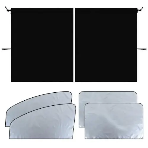 Produktbild: Auto Trennvorhänge Sonnenschutz, TGKYK 140 x 80 cm Sichtschutz Auto mit 4 Seitenfenster Vorhang, Abnehmbarer Auto Vorhang, Autofenster Sonnenschutz für Alle Fahrzeuge