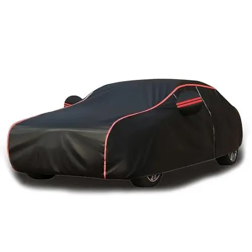 Produktbild: Autoabdeckung Für BMW F10, Sonne, Regen, Hagel, UV, Staub, Für Den Außenbereich Geeignet, Allwetterschutz(Black red)