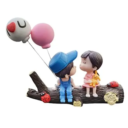 Produktbild: Auto-Armaturenbrett-Ornament, Süßes Schönes Paar, das Jungen-Mädchen-Auto-Ornament Küsst, Auto-Innendekoration, Auto-Innendisplay, Dekorationszubehör (TreeCoupleCouple(BluePowder)+LoveBalloon)