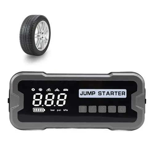 Produktbild: Autobatterie Starthilfe, 10.000 MAh, Leistungsstarke Autobatterie Starthilfe, Tragbarer 12 V Starthilfe Akku mit LED Licht, USB Teilen für 6,0 L Benziner und 2,0 L Derv Autos