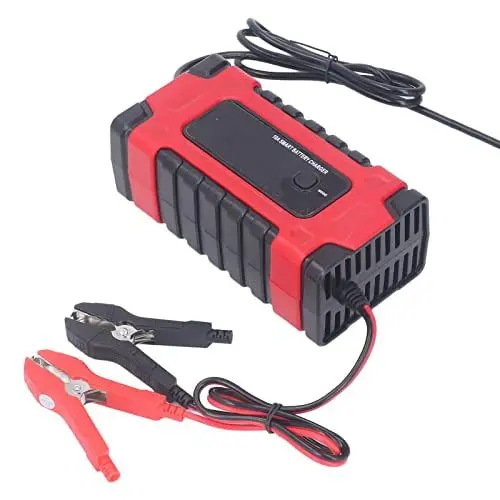Produktbild: Autobatterieladegerät, 12 V 24 V, Intelligentes Vollautomatisches Batterieladegerät, Erhaltungsladegerät für Auto, LKW, Motorrad, Rasenmäher, Marine (EU-Stecker)