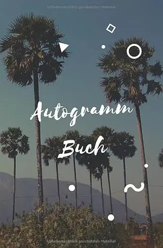 Produktbild: Autogramm Buch: Erinnerungsbuch mit 120 Seiten um Unterschriften und Nachrichten von Stars und Promis zu sammeln - Notizbuch als Andenken für Signaturen oder zum Einkleben von Autogrammkarten