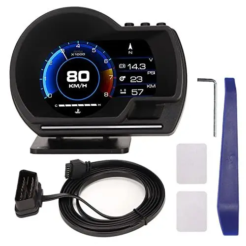 Produktbild: Auto-Hud-OBD2-Display, Ap-6-Auto-Heads-Up-Display, GPS-Smart-Digital-Tachometeranzeige, LCD-Dual-System, Head-Up-Auto-Hud-Gerät für Fahrzeuge, Autos, Coole Auto-Gadgets