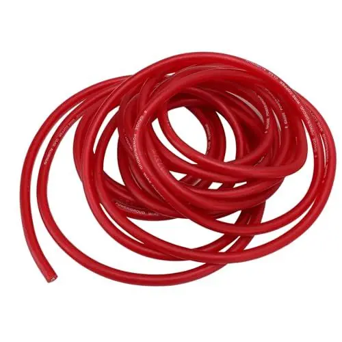 Produktbild: Auto-Lautsprecherkabel, 8 Gauge AWG, Kfz-Draht, 7,6 M, Vielseitig, Flexibel, Einfache Installation, Autostrom-Massebatteriekabel für Radio, Beleuchtung, Lautsprecher (Rot)