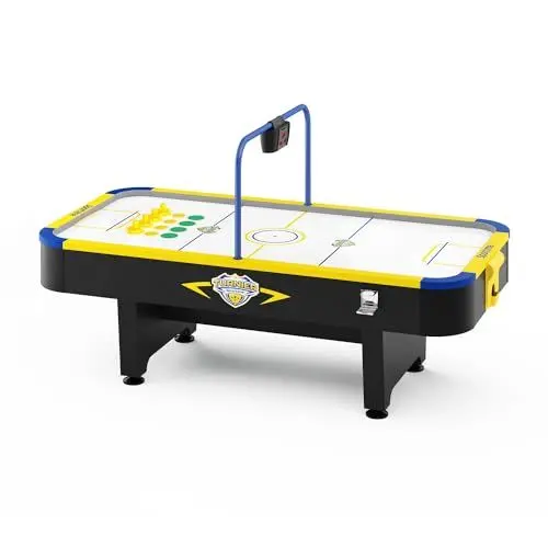 Produktbild: Automaten Hoffmann Turnier Airhockey-Tisch mit Luft Hochleistungsgebläse | Profi-Airhockeytisch für Wettkampf u. Liga | Inkl. Pucks, Griffen u. Elektronischem Zählwerk | 245x123x80 cm | 120 kg