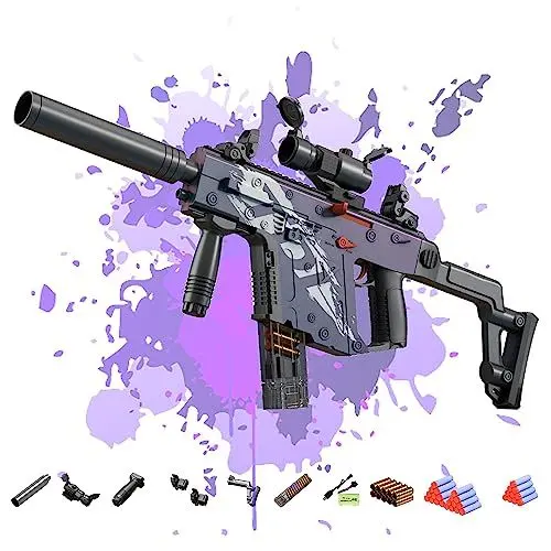Produktbild: Automatic Spielzeug Pistole Kinder, 2 in 1 Modi Elektrische Toy Guns, Farbwechselnde Kinder Pistolen Blasters, Schießspiele Spielzeug für Alter 7 8 9 10 11+ Jahre