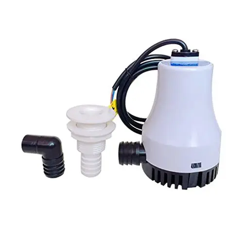 Produktbild: Automatische Bilgenpumpe, Asudaro 12V/24V elektrische Bilgenpumpe 1000GPH Marine DC Wasserpumpe Ablaufpumpe Boot Marine Tauchbilgenpumpe für Teiche Spas Tauchboote Wohnmobile,Weiß 1000GPH #24V