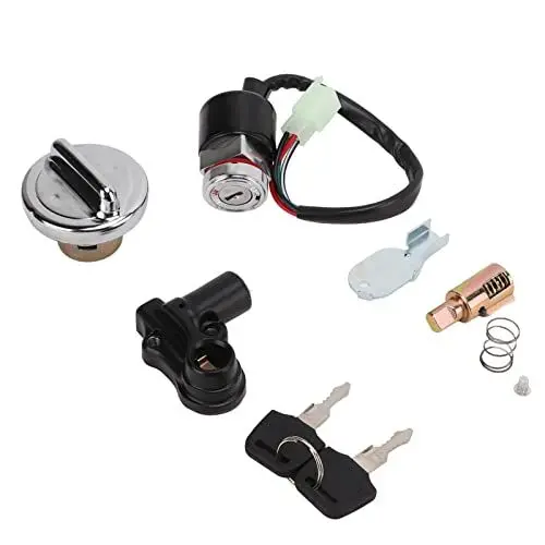 Produktbild: Automotive Zündanlassschalter Zündanlasser Zündschalter Gasdeckel Kit Schloss 2 Schlüssel Ersatz für Dax Skyteam 50cc 125cc Zündschalter Gas