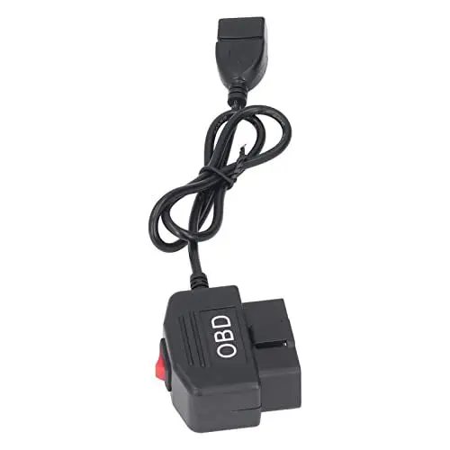 Produktbild: Auto-OBD-Adapterkabel, OBD-Stromkabel, OBD-Adapter, Power-Box, Auto-Armaturenbrett-, 48 cm, OBD-Stromadapterkabel, OBD-Kabel mit Schalter mit Schaltertaste, Acc-Modus,