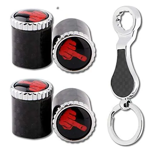 Produktbild: Autoreifen Ventilkappen, Anti-Diebstahl-Reifen Ventilkappen, Staub-Beweis-Cover Universal fit für Autos, Geländewagen, Fahrrad und Fahrrad, LKW, Motorräder (4pcs) (Finger)