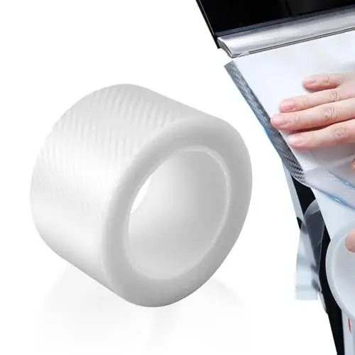 Produktbild: Autoschwellerschutz, Universal Selbstklebende Kohlefaseraufkleber, zuschneidbare transparente wasserdichte Lackschutzfolienstreifen für Autotürschweller, 7 cm x 10 m
