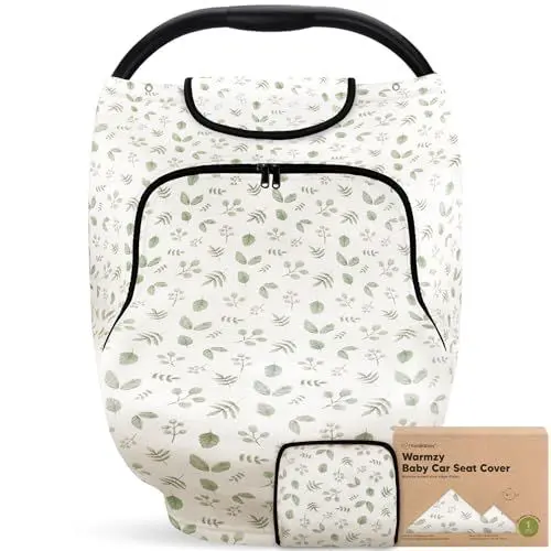 Produktbild: Autositzbezug für Babys - Baby Sitzbezüge für Frühling, Herbst, Winter - Universelle Stretch Fit Babyschale für Babys, Jungen, Mädchen, Stillbezug, Weiches & Atmungsaktiv Babysitzbezug (Laurel)