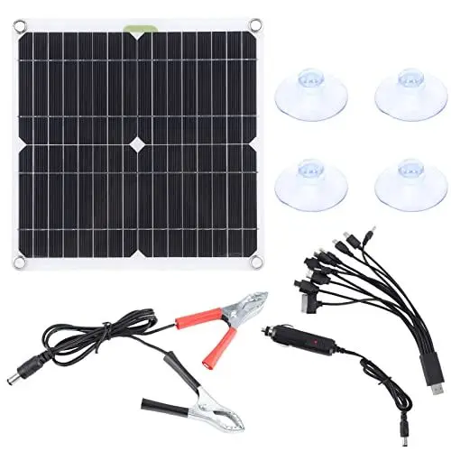 Produktbild: Auto-Solarpanel-Ladegerät-Kit, Yctze 200w 18v Auto-Solarpanel-Ladegerät-Kit Tragbares Universaltelefon MP3-Ladegerät für Fahrzeug Rv Yacht