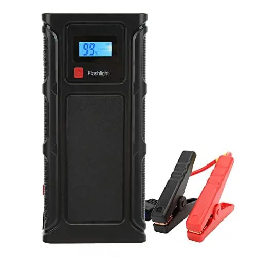 Produktbild: Fockety Auto-Starthilfe, 2000 A 13200 MAh Tragbarer Autobatterie-Booster mit LED-Licht und USB QC 3.0, 12-V-Lithium-Sprungbox für Bis zu 4-Liter-Benzin- und 6-Liter-Dieselmotoren