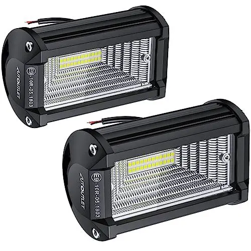 Produktbild: AUTOUTLET LED Arbeitsscheinwerfer, 24 LEDs Offroad Zusatzscheinwerfer 72W 6000LM Auto Scheinwerfer 12V-24V 6500K IP67 Wasserdicht Rückfahrscheinwerfer für SUV Truck Traktor LKW Bagger usw(2 Stück)