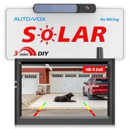 Produktbild: AUTO-VOX Solar Rückfahrkamera Kabellos: 3 Mins DIY Installation HD Rückfahrkamera Funk mit 5