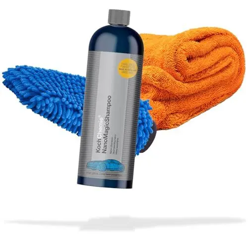 Produktbild: Autowäsche Set: KochChemie NanoMagic Shampoo 750ml + Waschhandschuh Chenille + Nuke Guys Gamma Dryer XXL Trockentuch 50x80cm, 1400GSM
