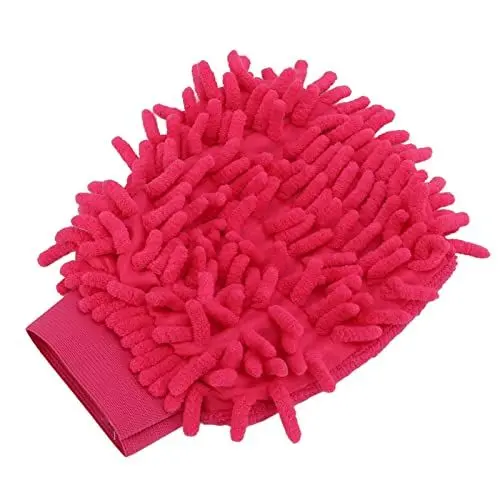 Produktbild: PerGar Autowaschhandschuh, Autowaschhandschuh, Autowaschschwamm, Kratzfreier Doppelseitiger Weicher Chenille-Waschhandschuh in Rosa, Autoreinigungsmittel für die Fahrzeugreinigung