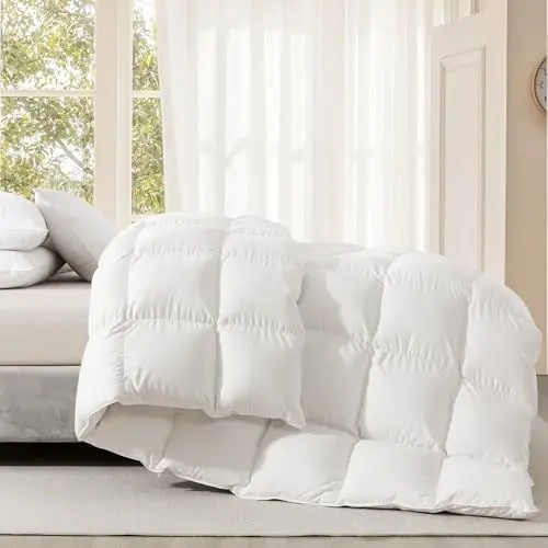 Produktbild: Autsel Bettdecke 155x220cm,4 Jahreszeiten Bettdecken, Natürliche Duvet,Allergiker Bettdecke,Ganzjahresbettdecke,Übergangsdecke,Elfenbeinweiß