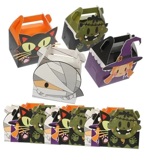 Produktbild: BEBEMOKO Halloween-süßigkeitenbehälter 24 Stück Multifunktionale Papierboxen Leckerli-boxen Für Den Haushalt