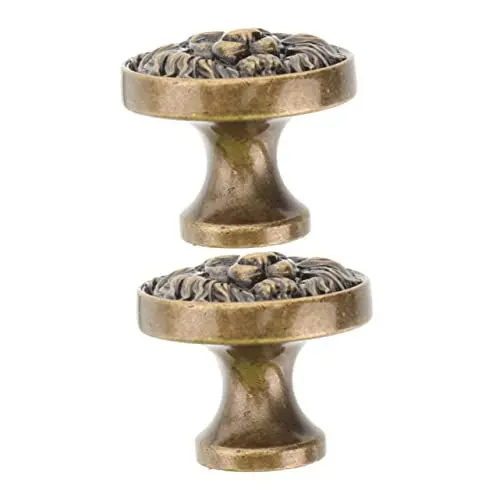 Produktbild: AUTSUPPL 2St Schranktürgriff Kommode zieht Knöpfe Löwenschublade runden Retro-Schubladengriffe Schrankknöpfe küchengriffe kitchen handles drawer Türgriffe Schrankgriff Zinklegierung Golden