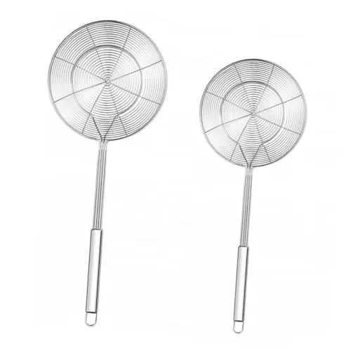 Produktbild: AUTSUPPL 2 Stücke Kochen Skimmer Edelstahl Sieb Skimmer Mit Griff Für Hot Pot Französisch Frites