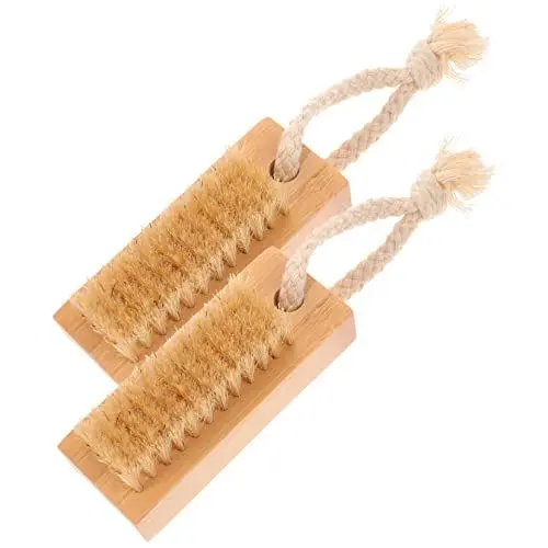 Produktbild: AUTSUPPL Bürste Dreck Unter Den Nägeln Entfernen 2 Stück Professionelle Nagelbürsten Tragbare Doppelseitige Fingernagelbürsten Handbürste Zum Reinigen Nagelpinsel Handwaschbürste Mit Halterung