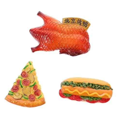 Produktbild: AUTSUPPL 3 Stück Lebensmittelmagnete Kühlschrankmagnete Magnetische Aufkleber Mit Flacher Rückseite Magnetische Aufkleber Für Lebensmittel Niedliche Aufkleber 3D Kühlschrankaufkleber