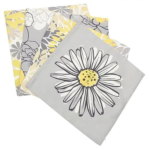Produktbild: AUTSUPPL 4 Stück Leinen-überwurfkissen Versteckter Reißverschluss Geometrische Blumen Dekorative Kissenbezüge Für Schlafsofa