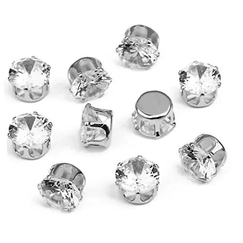 Produktbild: AUTSUPPL 50 Stück Zirkonbesetztes Schmuckaccessoire Runde 6 Mm Diy-ringteil Kupferbasis Schmuckdekor Für Frauen Hochzeit Geburtstag