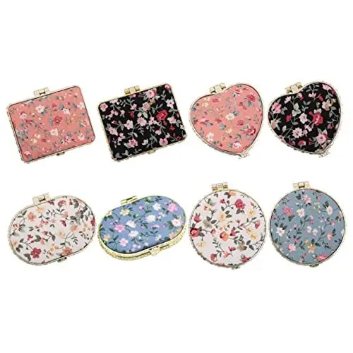 Produktbild: AUTSUPPL Taschenspiegel Klappbar Mit Blumendruck Kompaktspiegel Für Reisen Mini-Spiegel Zum Schminken