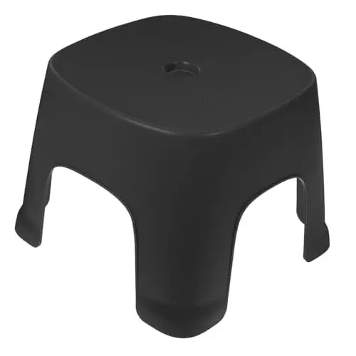 Produktbild: AUTSUPPL Fußhocker für Badezimmer Toiletten-tritthocker Bequemer Hock-tritthocker für Kleinkinder für Jungen und Mädchen Hocker für Badezimmer PVC-Material Schwarz
