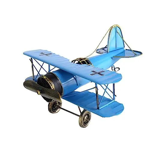 Produktbild: AUTSUPPL Retro-metallflugzeug-Form Kreatives Flugzeug Eisenflugzeugmodell Basteln Inneneinrichtung Himmelblau