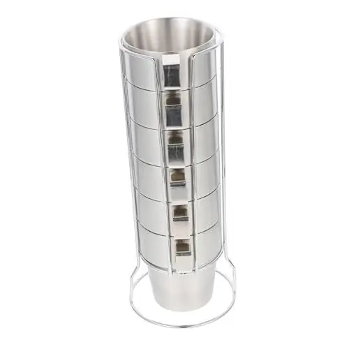 Produktbild: AUTSUPPL 6 Teiliges Set Edelstahl Isolierbecher Doppelwandige Kaffeetassen Für Outdoor Aktivitäten Isolierter Bier Und Kaffeebecher Mit Tragetasche Zufällige Griff Designs