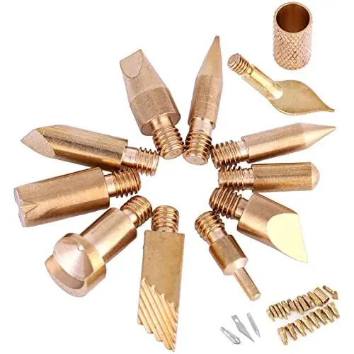Produktbild: Autz Holzbrennstift,Brennspitzen,Holzbrennstift,Bits,Nur Holzbrennspitzen,Walnuss-Holzbrennspitzen,Walnuss-Hohlspitzen,23-Teilige Bastel-Holzbrennstiftspitzen,Schablone,Löten,Bi,Arbeiten,
