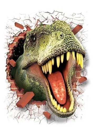 Produktbild: AUVS 3D- Selbstklebende Abnehmbaren Durchbrechen Die Mauer Vinyl Wandsticker/Wandgemälde Kunst Aufkleber Dekorateur (Mouth Opening Dinosaurier Mund (50 x 70cm))