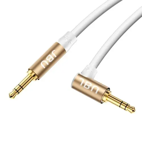 Produktbild: Aux Cable 3.5 mm Stereo Audio Cable,Jack Cable Hi-Fi,High-Quality Cable for Headphones, Mobile Phones, Cars, PCs, Stereo Systems, Speakers,MP3 Players (Rechtwinklig - 1.2M)