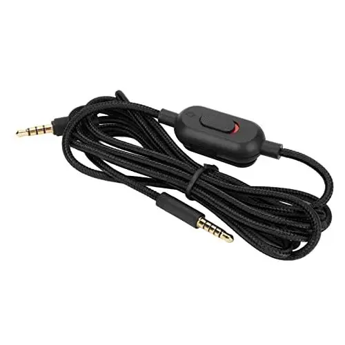 Produktbild: Aux Kabel 3.5 Klinke auf 3.5 Klinke Kabel, Ersatzkabel mit Inline-Lautstärkeregler, Gaming-Headset, Gewebtes Kopfhörerkabel und Stummschalter für G Pro X G433 G233 (Schwarz)