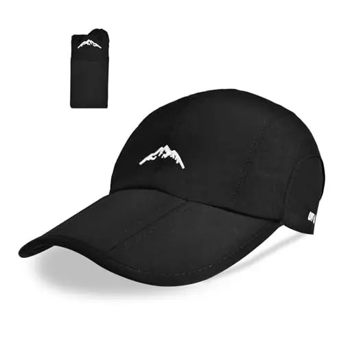 Produktbild: AUYAO Baseball Cap Unisex Kappe Faltbarer Verstellbar Basecap Herren Canvas-Kappe Damen Lässig Atmungsaktiv Schwarz Sonnenhut Mens Sonnenschutz Baseballmütze Freien Baseballkappe Hüte Mützen Cap Sport