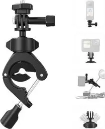 Produktbild: AuyKoo Fahrradlenkerhalterung für Gopro Hero 13/12/11/10/9/8/7/6, 360°Rotation Leichte Rohrschelle Motorradhalterung für Go pro 12, Action Cam, Insta360, DJI Osmo