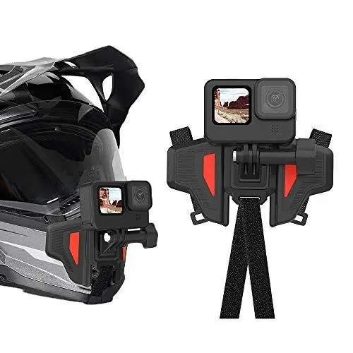 Produktbild: AuyKoo Motorradhelmhalterung Riemen Flodable vordere Kinnhalterung für GoPro Hero 11 10 9 8 7 6 5 DJI Osmo Action Insta360 Zubehör