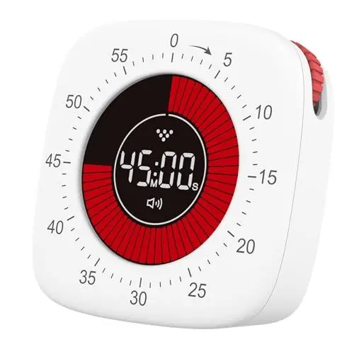 Produktbild: Visueller Timer mit Licht, Digital Time Kinder Ti mer Wiederaufladbare Pomodoro Ti mer, Visual Ti mer, Eieruhr Countdown Ti mer für Küche Kochen, Kinderstudium, ADHS, Schreibtisch, Büro, Unterricht
