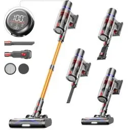 Produktbild: Avalsor Akku Staubsauger 45000Pa/550W/70Min, 1.5L Staubsauger Kabellos mit LED Touchscreen und mit Anti-Tangle-Bürste, Akku Staubsauger Kabellos mit 8 Schichten Filter für Hartböden/Teppich/Tierhaare