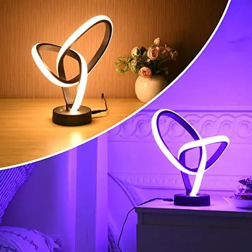 Produktbild: AVANLO Nachttischlampe 2er Set Touch Dimmbar, LED Tischlampe 6 Farben,RGB Nachttischlampe mit Kabel,Tischleuchte Bunt für Schlafzimmer,Party,Wohnzimme