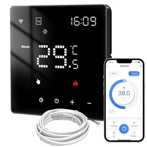 Produktbild: AVATTO Thermostat Für Wasser Fußbodenheizung und Gasboiler，Smart WiFi Thermostat Programmierbar Raumthermostat Unterstützen Alexa, Google Home Sprachsteuerung und Smart Life App Fernbedienung