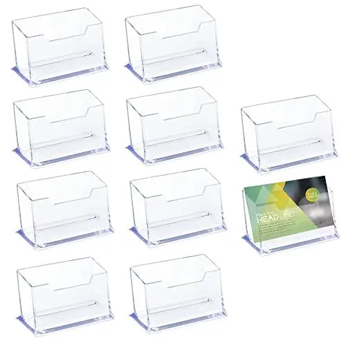 Produktbild: AVCXEC Acryl Visitenkartenhalter, 10 Stück Klarer Visitenkartenhalter, Visitenkartenständer, Visitenkartenaufsteller, Visitenkarten Aufsteller für Schreibtisch oder Theke, Zuhause und Büro