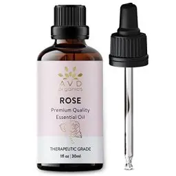 Produktbild: AVD ORGANICS Ätherisches Rosenöl 30 ml – hochwertige therapeutische Qualität für Seifen, Kerzen, Massage, Hautpflege, Parfüms, Raumdüfte, Acetit für Diffusor – 1 fl. Unze. Oz