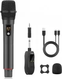 Produktbild: Aveek Karaoke Mikrofon Kabellos Set, 2.4GHz Drahtloses Handmikrofon,6,35/3,5 mm Mikrofonöffnung,Mit Aufladbarem Empfänger,Geeignet Für Karaoke-Maschinen, Hochzeiten, DJs, Partys
